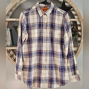 EUC Joe Fresh men's long sleeved button-up flannel shirt. Size Small.